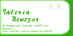 valeria mentzer business card